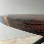 Dining round table made from thermo oak, islands burl ash tree and epoxy resin - Image 3