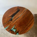 Dining round table made from walnut tree slab and epoxy resin - Image 5